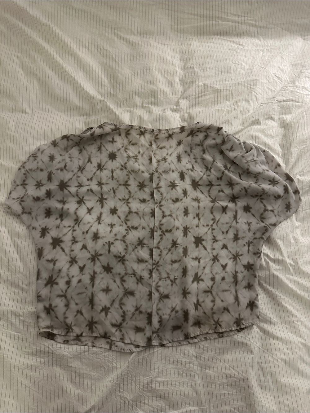 Juicy Couture Cold Shoulder Tie-Dye Blouse Brown and Cream - L - Picture 6 of 7